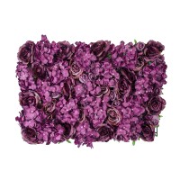 GloboStar® Artificial Garden ROSES STORY 20356 Τεχνητό Διακοσμητικό Πάνελ Λουλουδιών - Κάθετος Κήπος σύνθεση Φουξ & Βυσσινί Τριαντάφυλλα Μ40 x Π60 x Υ10cm