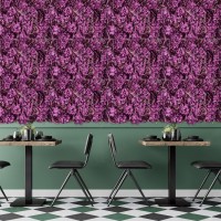 GloboStar® Artificial Garden ROSES STORY 20356 Τεχνητό Διακοσμητικό Πάνελ Λουλουδιών - Κάθετος Κήπος σύνθεση Φουξ & Βυσσινί Τριαντάφυλλα Μ40 x Π60 x Υ10cm