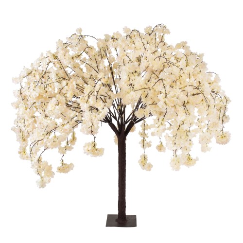 GloboStar® Artificial Garden SALMON CHERRY BLOSSOM TREE 20358 Τεχνητό Διακοσμητικό Δέντρο Μπεζ Άνθος Κερασιάς Υ140cm