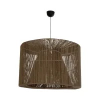 GLOBOSTAR® ZYLINDER 205-0023 Boho Κρεμαστό Φωτιστικό Οροφής με Ντουί 1 x E27 AC 220-240V IP20 - Καφέ - M80 x Π80 x Υ51cm