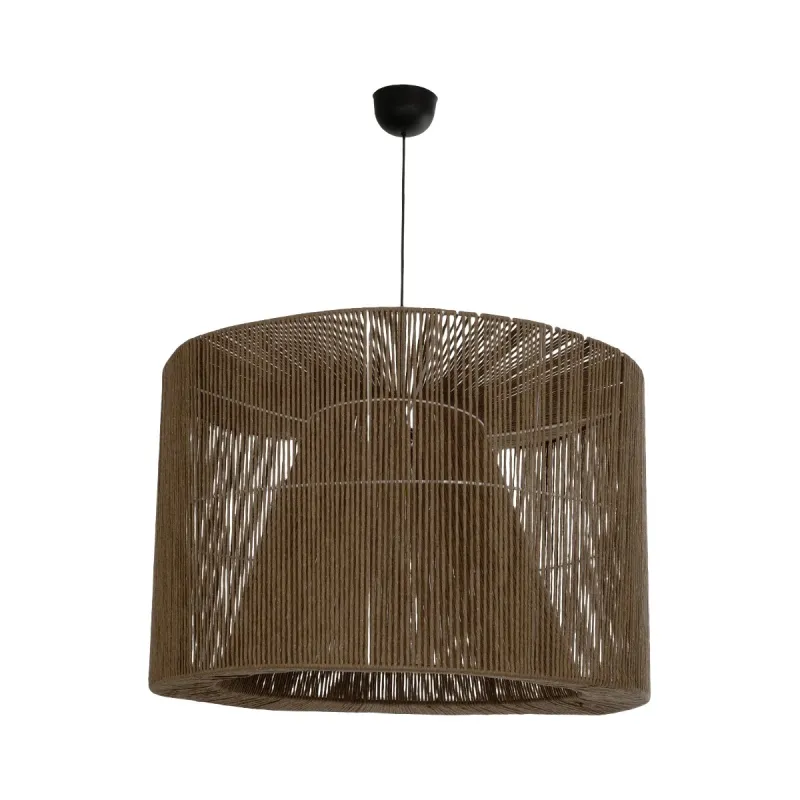 GLOBOSTAR® ZYLINDER 205-0023 Boho Κρεμαστό Φωτιστικό Οροφής με Ντουί 1 x E27 AC 220-240V IP20 - Καφέ - M80 x Π80 x Υ51cm
