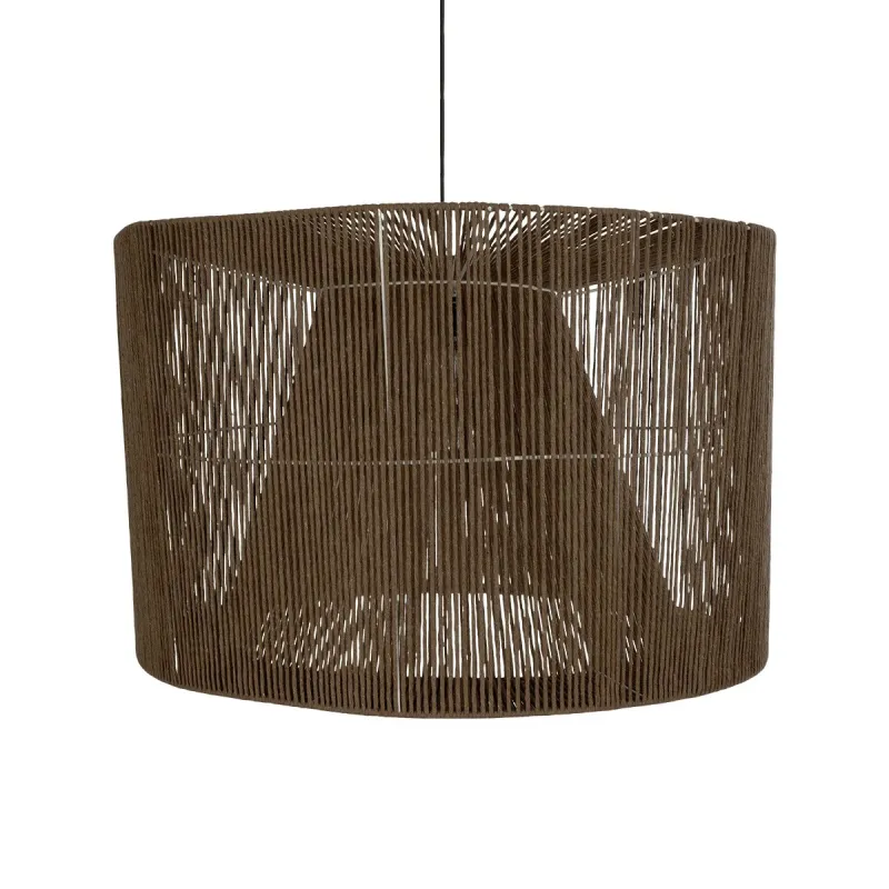 GLOBOSTAR® ZYLINDER 205-0023 Boho Κρεμαστό Φωτιστικό Οροφής με Ντουί 1 x E27 AC 220-240V IP20 - Καφέ - M80 x Π80 x Υ51cm