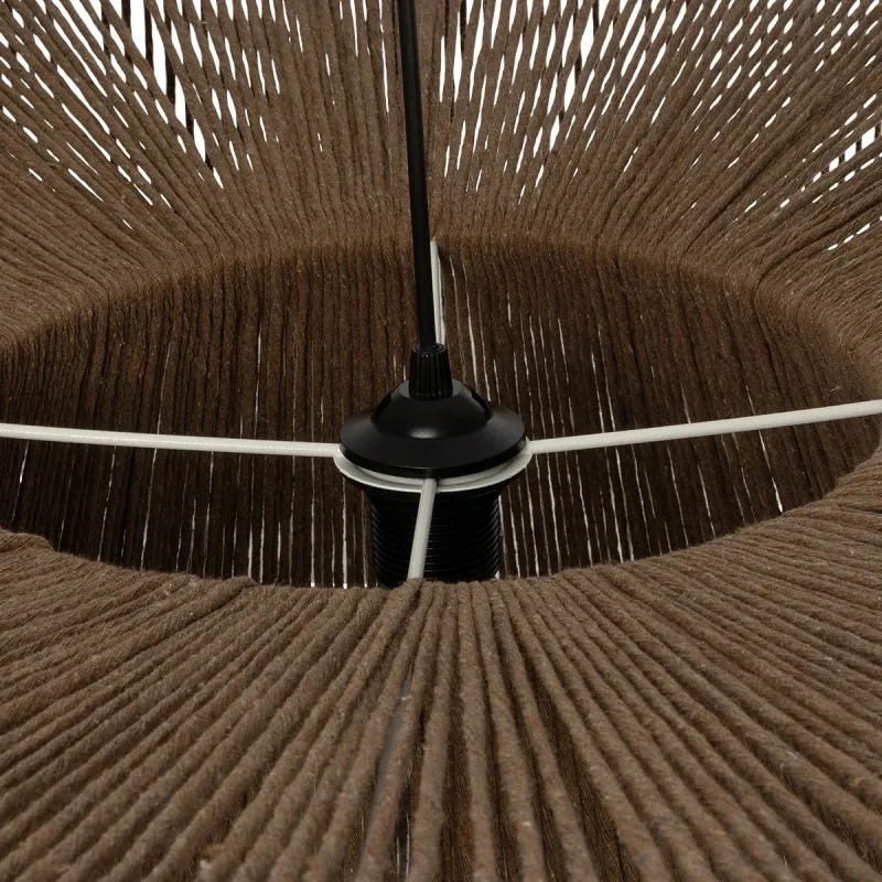 GLOBOSTAR® ZYLINDER 205-0023 Boho Κρεμαστό Φωτιστικό Οροφής με Ντουί 1 x E27 AC 220-240V IP20 - Καφέ - M80 x Π80 x Υ51cm