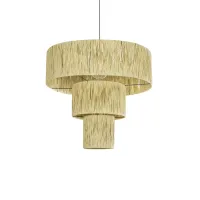 GLOBOSTAR® COROIN 205-0035 Boho Κρεμαστό Φωτιστικό Οροφής με Ντουί 1 x E27 AC 220-240V IP20 - Μπεζ - M70 x Π70 x Υ64cm