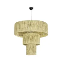 GLOBOSTAR® COROIN 205-0035 Boho Κρεμαστό Φωτιστικό Οροφής με Ντουί 1 x E27 AC 220-240V IP20 - Μπεζ - M70 x Π70 x Υ64cm