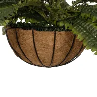 GloboStar® Artificial Garden FERN HANGING PLANT 20622 Τεχνητό Κρεμαστό Διακοσμητικό Φυτό Φτέρης Π90 x Μ90 x Y70cm