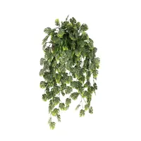 GloboStar® Artificial Garden MONSTERA HANGING PLANT 20633 Τεχνητό Κρεμαστό Διακοσμητικό Φυτό Φτέρης Π40 x Μ40 x Y88cm