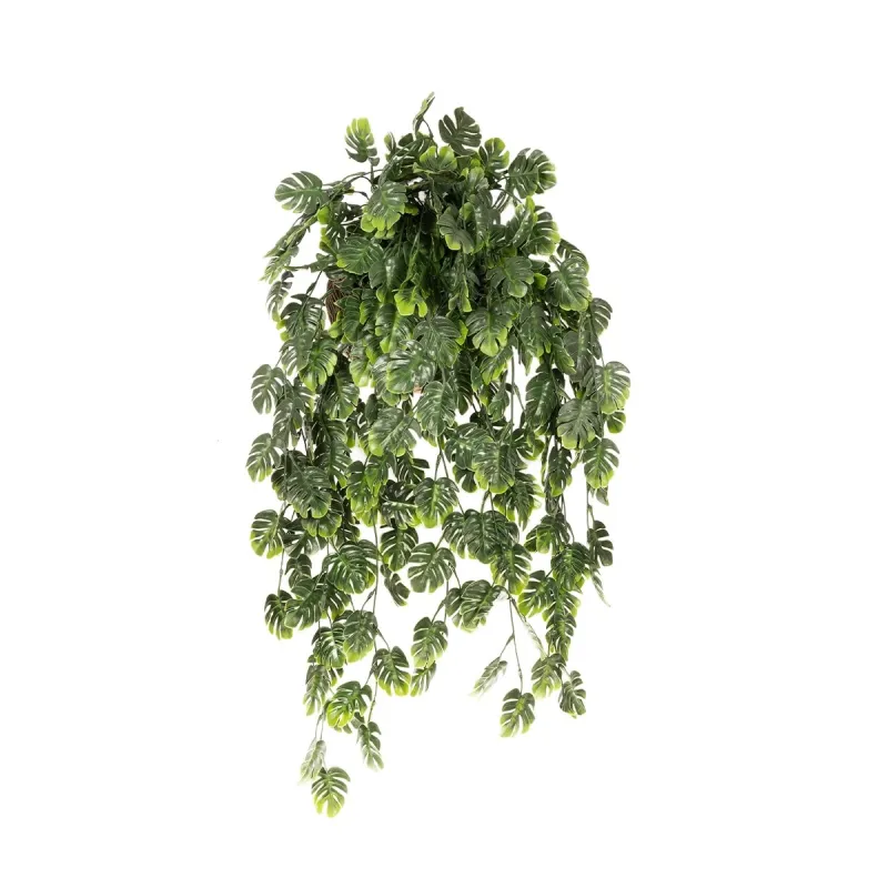 GloboStar® Artificial Garden MONSTERA HANGING PLANT 20633 Τεχνητό Κρεμαστό Διακοσμητικό Φυτό Φτέρης Π40 x Μ40 x Y88cm