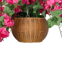 GloboStar® Artificial Garden RHODODENDRON HANGING PLANT 20634 Τεχνητό Κρεμαστό Διακοσμητικό Φυτό Τριανταφυλλιάς Y60cm