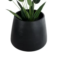 GloboStar® Artificial Garden TIJUANA 20704 Διακοσμητικό Πολυεστερικό Τσιμεντένιο Κασπώ Γλάστρα - Flower Pot Μαύρο Φ82 x Υ90cm