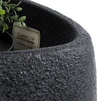 GloboStar® Artificial Garden CHLOE 20708 Επιδαπέδιο Πολυεστερικό Τσιμεντένιο Κασπώ Γλάστρα - Flower Pot Μαύρο Μ60 x Π55 x Υ43cm