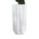 GloboStar® Artificial Garden PADOVA 20739 Επιδαπέδιο Πολυεστερικό Τσιμεντένιο Κασπώ Γλάστρα - Flower Pot Λευκό Φ48 x Υ100cm