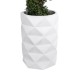 GloboStar® Artificial Garden VARENNA 20743 Επιδαπέδιο Πολυεστερικό Τσιμεντένιο Κασπώ Γλάστρα - Flower Pot Λευκό Φ40 x Υ60cm