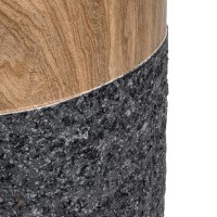 GloboStar® Artificial Garden BELLAGIO 20744 Επιδαπέδιο Πολυεστερικό Τσιμεντένιο Κασπώ Γλάστρα - Flower Pot Μαύρο με Καφέ Φ39 x Υ52cm