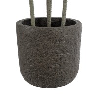GloboStar® Artificial Garden LUCCA 20755 Επιδαπέδιο Πολυεστερικό Τσιμεντένιο Κασπώ Γλάστρα - Flower Pot Καφέ Φ25 x Υ23cm