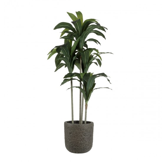 GloboStar® Artificial Garden LUCCA 20755 Επιδαπέδιο Πολυεστερικό Τσιμεντένιο Κασπώ Γλάστρα - Flower Pot Καφέ Φ25 x Υ23cm
