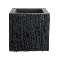 GloboStar® Artificial Garden CATALONIA 20767 Επιδαπέδιο Πολυεστερικό Τσιμεντένιο Κασπώ Γλάστρα - Flower Pot Μαύρο Μ30 x Π30 x Υ30cm