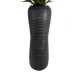 GloboStar® Artificial Garden BARRIO 20772 Επιδαπέδιο Πολυεστερικό Τσιμεντένιο Κασπώ Γλάστρα - Flower Pot Μαύρο Φ40 x Υ122cm