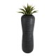 GloboStar® Artificial Garden BARRIO 20772 Επιδαπέδιο Πολυεστερικό Τσιμεντένιο Κασπώ Γλάστρα - Flower Pot Μαύρο Φ40 x Υ122cm
