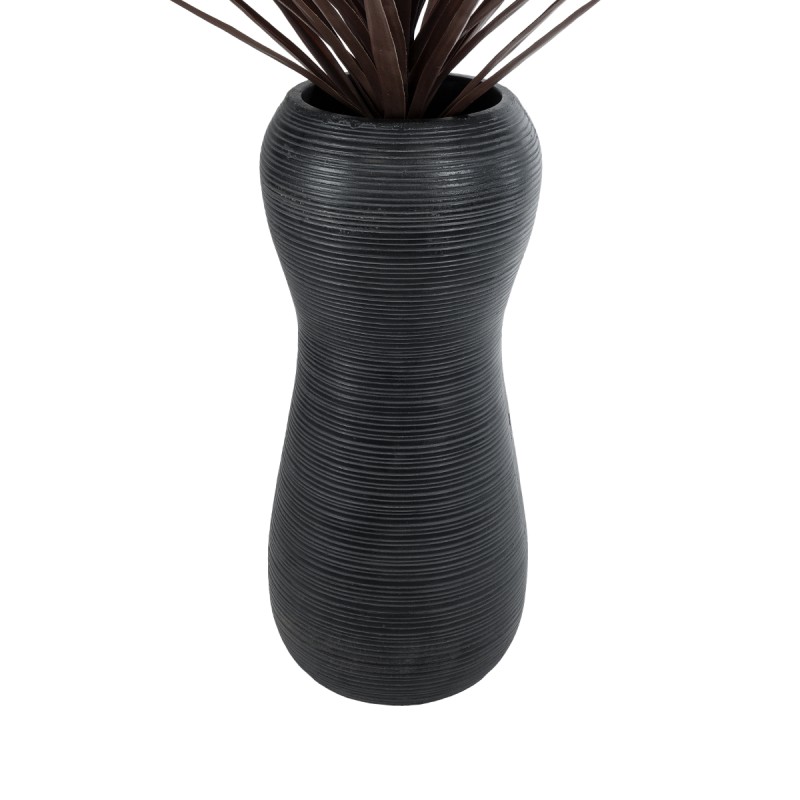 GloboStar® Artificial Garden BARRIO 20773 Επιδαπέδιο Πολυεστερικό Τσιμεντένιο Κασπώ Γλάστρα - Flower Pot Μαύρο Φ40 x Υ93cm