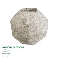 GloboStar® Artificial Garden BOROUGH 20782 Επιδαπέδιο Πολυεστερικό Τσιμεντένιο Κασπώ Γλάστρα - Flower Pot Λευκό με Μπεζ Μ30 x Π30 x Υ30cm
