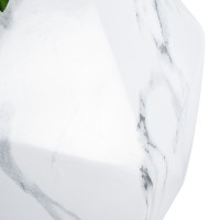 GloboStar® Artificial Garden BRIXTON 20783 Επιδαπέδιο Πολυεστερικό Τσιμεντένιο Κασπώ Γλάστρα - Flower Pot Λευκό Μ38 x Π38 x Υ38cm