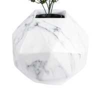 GloboStar® Artificial Garden BRIXTON 20784 Επιδαπέδιο Πολυεστερικό Τσιμεντένιο Κασπώ Γλάστρα - Flower Pot Λευκό Μ30 x Π30 x Υ30cm