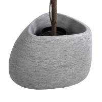 GloboStar® Artificial Garden OXFORD 20794 Επιδαπέδιο Πολυεστερικό Τσιμεντένιο Κασπώ Γλάστρα - Flower Pot Γκρι Μ60 x Π55 x Υ43cm