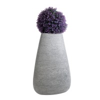 GloboStar® Artificial Garden OXFORD 20796 Επιδαπέδιο Πολυεστερικό Τσιμεντένιο Κασπώ Γλάστρα - Flower Pot Γκρι Μ45 x Π40 x Υ72cm