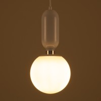 GLOBOSTAR® MAVERICK 00944 Μοντέρνο Κρεμαστό Φωτιστικό Οροφής με Ντουί 1 x E27 AC 220-240V IP20 - Λευκό - Μ15 x Π15 x Υ33cm