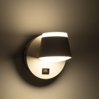 GLOBOSTAR® REGENCY 61374 Μοντέρνο Φωτιστικό Τοίχου - Απλίκα Ξενοδοχείου Reading Light με Φορτιστή USB 3A LED 8W 920lm 120° AC 220-240V IP20 Φυσικό Λευκό 4500K - Bridgelux SMD Chip & TÜV SÜD Driver - Λευκό Ματ - Μ12 x Π12 x Υ13cm - 3 Χρόνια Εγγύηση