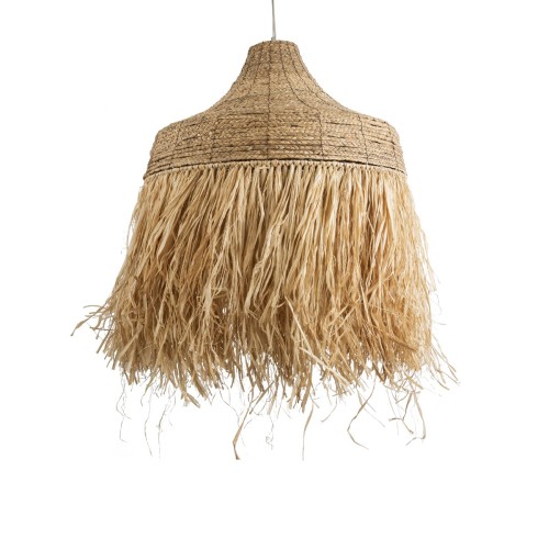 GLOBOSTAR® PORTOFERRAIO 02186 Boho Κρεμαστό Φωτιστικό Οροφής με Ντουί 1 x E27 AC 220-240V IP20 - Μπεζ - Μ80 x Π80 x Υ120cm