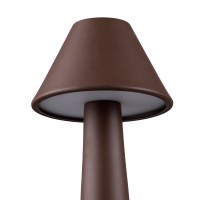GloboStar® MOLLY 76519 Επαναφορτιζόμενο Επιτραπέζιο Φωτιστικό Πορτατίφ LED 1.5W 105lm 120° DC 5V IP44 Θερμό Λευκό 2700K Dimmable Καφέ Αλουμίνιο - Μ10 x Π10 x Υ23cm - 2 Xρόνια Εγγύηση
