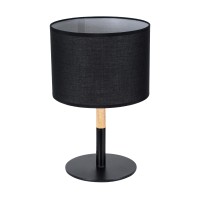 GLOBOSTAR® BRONX 01519 Μοντέρνο Επιτραπέζιο Φωτιστικό Πορτατίφ με Ντουί 1 x E27 AC 220-240V IP20 - Μαύρο & Μπεζ - Μ25 x Π25 x Υ40cm