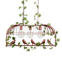 GLOBOSTAR® NEST 01648 Vintage Κρεμαστό Φωτιστικό Οροφής με Ντουί 3 x E27 AC 220-240V IP20 - Χάλκινο & Πράσινο - Μ85.5 x Π37.5 x Y38cm