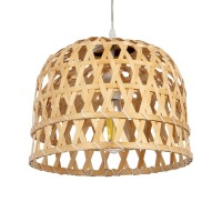 GLOBOSTAR® MANGEA 01634 Boho Κρεμαστό Φωτιστικό Οροφής με Ντουί 1 x E27 AC 220-240V IP20 - Μπεζ - Μ32 x Π32 x Υ30cm