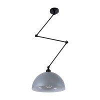 GLOBOSTAR® LOTUS 00937 Μοντέρνο Φωτιστικό Οροφής με Ντουί 1 x E27 AC 220-240V IP20 - Γκρι & Μαύρο - Μ30 x Π30 x Υ21cm