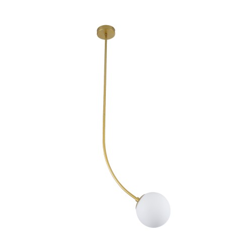 GLOBOSTAR® DRIZZLE 00922 Μοντέρνο Φωτιστικό Οροφής με Ντουί 1 x E27 AC 220-240V IP20 - Λευκό & Χρυσό - Μ15 x Π15 x Υ70cm