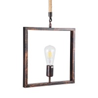 GLOBOSTAR® FRAISE 01814 Vintage Κρεμαστό Φωτιστικό Οροφής με Ντουί 1 x E27 AC 220-240V IP20 - Χάλκινο & Μπεζ - Μ32 x Π4 x Υ32cm