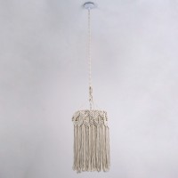 GLOBOSTAR® CONGO 36206 Boho Κρεμαστό Φωτιστικό Οροφής με Ντουί 1 x E27 AC 220-240V IP20 - Μπεζ - Μ30 x Π30 x Υ50cm
