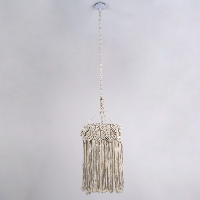 GLOBOSTAR® CONGO 36206 Boho Κρεμαστό Φωτιστικό Οροφής με Ντουί 1 x E27 AC 220-240V IP20 - Μπεζ - Μ30 x Π30 x Υ50cm