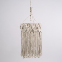 GLOBOSTAR® CONGO 36206 Boho Κρεμαστό Φωτιστικό Οροφής με Ντουί 1 x E27 AC 220-240V IP20 - Μπεζ - Μ30 x Π30 x Υ50cm