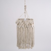 GLOBOSTAR® CONGO 36206 Boho Κρεμαστό Φωτιστικό Οροφής με Ντουί 1 x E27 AC 220-240V IP20 - Μπεζ - Μ30 x Π30 x Υ50cm