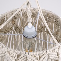 GLOBOSTAR® CONGO 36206 Boho Κρεμαστό Φωτιστικό Οροφής με Ντουί 1 x E27 AC 220-240V IP20 - Μπεζ - Μ30 x Π30 x Υ50cm