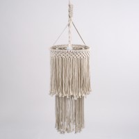GLOBOSTAR® ZAMBIA 36208 Boho Κρεμαστό Φωτιστικό Οροφής με Ντουί 1 x E27 AC 220-240V IP20 - Μπεζ - Μ30 x Π30 x Υ60cm
