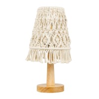 GLOBOSTAR® RWANDA 36210 Boho Επιτραπέζιο Φωτιστικό Πορτατίφ με Ντουί 1 x E27 AC 220-240V IP20 - Μπεζ & Καφέ - Μ15 x Π15 x Υ30cm