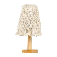 GLOBOSTAR® RWANDA 36210 Boho Επιτραπέζιο Φωτιστικό Πορτατίφ με Ντουί 1 x E27 AC 220-240V IP20 - Μπεζ & Καφέ - Μ15 x Π15 x Υ30cm