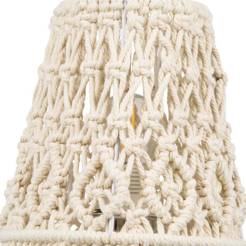 GLOBOSTAR® RWANDA 36210 Boho Επιτραπέζιο Φωτιστικό Πορτατίφ με Ντουί 1 x E27 AC 220-240V IP20 - Μπεζ & Καφέ - Μ15 x Π15 x Υ30cm