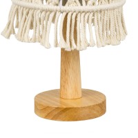 GLOBOSTAR® RWANDA 36210 Boho Επιτραπέζιο Φωτιστικό Πορτατίφ με Ντουί 1 x E27 AC 220-240V IP20 - Μπεζ & Καφέ - Μ15 x Π15 x Υ30cm