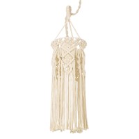 GLOBOSTAR® BAHRI 36211 Boho Κρεμαστό Φωτιστικό Οροφής με Ντουί 1 x E27 AC 220-240V IP20 - Μπεζ - Μ20 x Π20 x Υ65cm